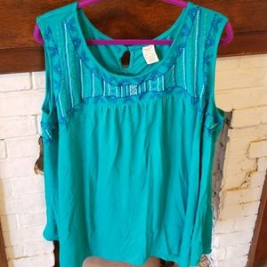 Embroidered tank top